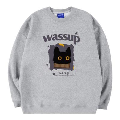 WASSUP潮牌美式重磅圆领卫衣