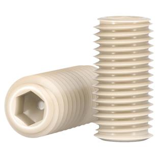 PEEK耐高温耐酸碱绝缘树脂高强度塑料内六角紧定螺钉无头机米螺丝