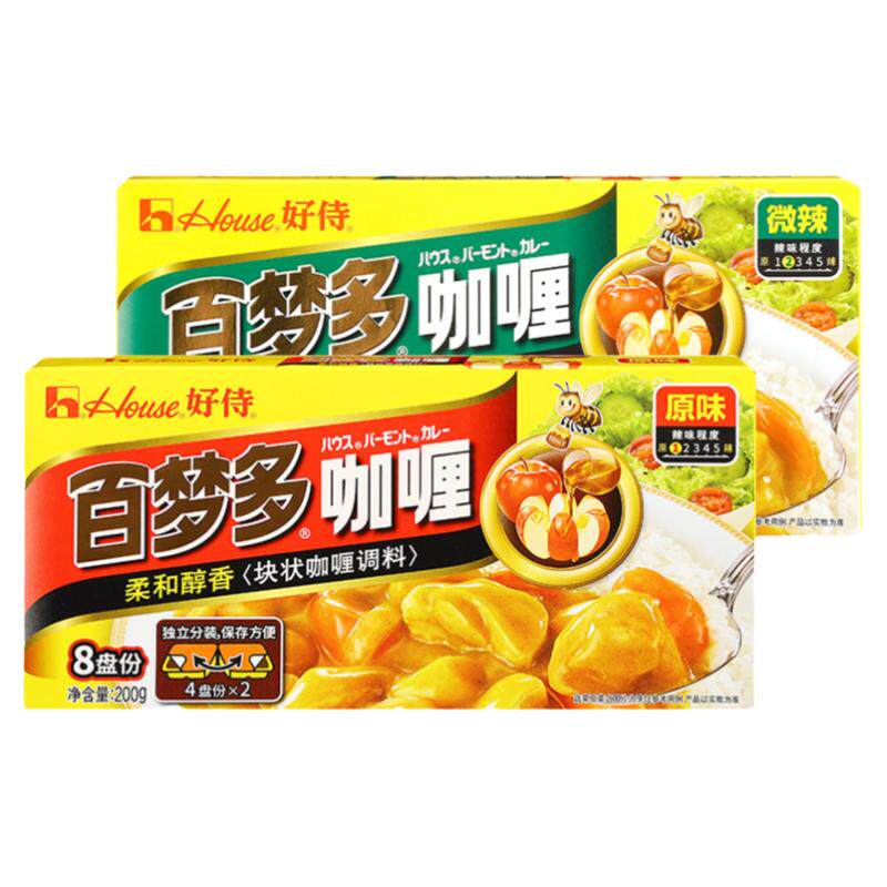 好侍百梦多咖喱块200g 多规格原味微辣味块状日式儿童调料牛肉饭