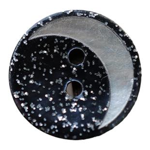 18mm一颗价英国Textile Garden黑底自然色月牙贝壳纽扣