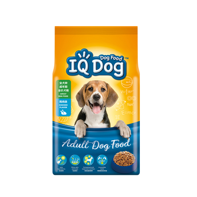 IQDog狗粮20KG 聪明狗粮成犬粮泰迪金毛通用型狗粮40斤装官方正品
