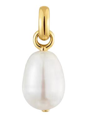 【新品】TOUS桃丝熊Hold系列椭圆形银镀18K金珍珠吊坠生日礼物