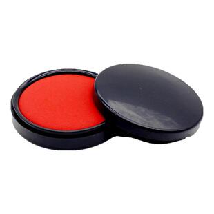 得力红色印台大号印泥铁盒快干圆形印章印油银行按手印指纹小号黑色速干方形印尼财务会计蓝色印泥油印章油