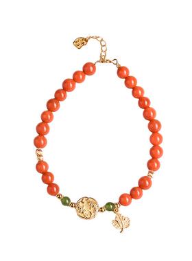 天然南红手串和田玉碧玉925银手链女款提溜好运锦鲤招财招米纳福