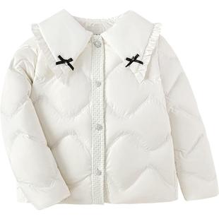 巴拉巴拉女童羽绒服中大童宝宝外套秋冬款童装儿童洋气白色上衣厚