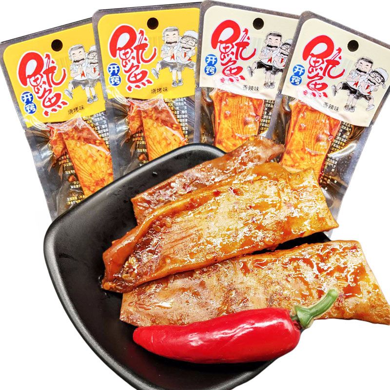 麻辣司机开窍鱿鱼干即食鱿鱼仔零食手撕鱿鱼香辣味小吃盒装