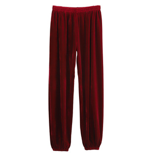 太极服金丝绒裤团购新款女秋冬加厚男武术练功拳裤子中国风灯笼裤