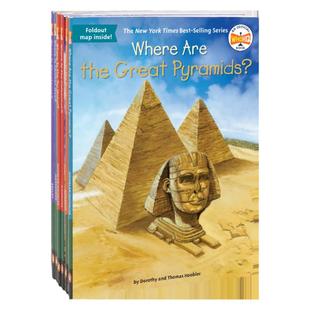 Where is系列6册 英文原版 世界文化遗产精选集 金字塔 巨石阵 罗马斗兽场 泰姬陵 帕特农神庙 桥梁章节书 科普读物 课外阅读