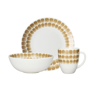 芬兰arabia24小时复古黄陶瓷餐具碗盘子马克杯家用碗盘送礼礼物