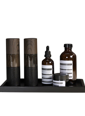 卫生间摆件新中式木质托盘装饰品