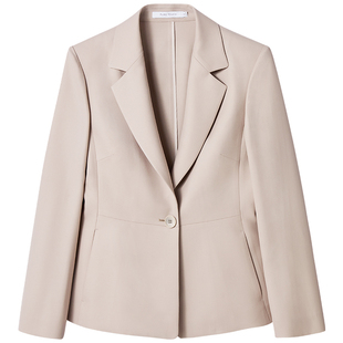 PURE TOUCH女装25秋冬新款羊毛混纺西装外套一粒扣西服体制内穿搭