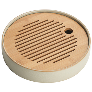 2026新款圆形陶瓷茶盘家用精致小型储水干泡茶台茶海功夫茶具托盘