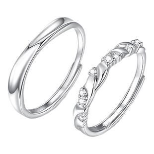 周大生莫比乌斯环情侣对戒纯银S925戒指高级感设计生日礼物送女友