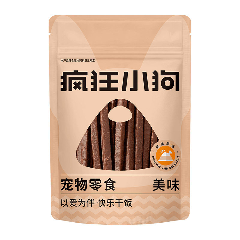 疯狂小狗手撕牛肉条狗磨牙棒430g宠物零食洁齿骨小狗磨牙零食正品