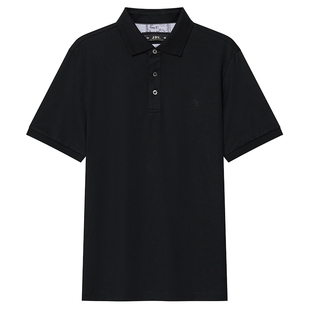 JDV男装夏季新品商场同款黑色棉质POLO衫基础款T恤SPO4460