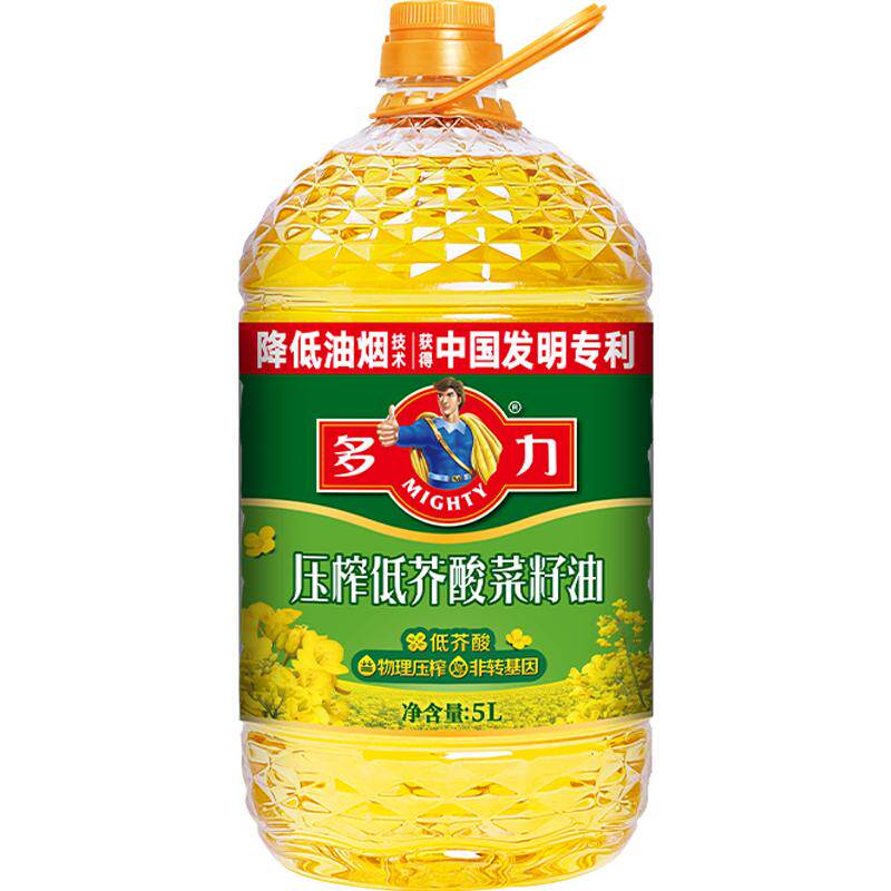 多力低芥酸物理压榨菜籽油5L