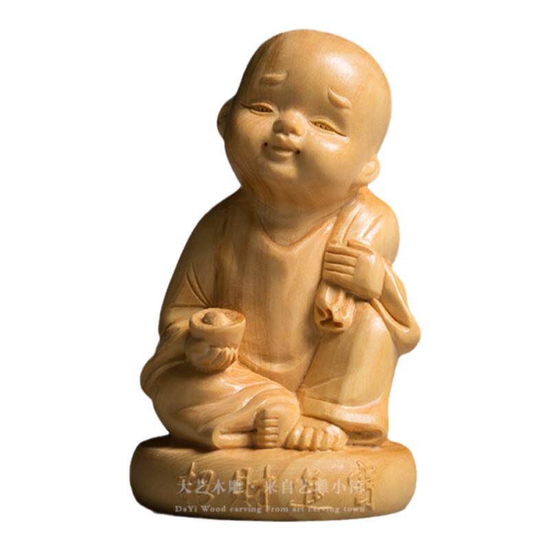 黄杨木手把件雕刻工艺品五福童子