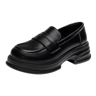 回力官方旗舰店厚底乐福鞋女2025新款鞋子女款单鞋黑色jk小皮鞋女