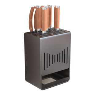 厨房刀架置物架枪灰菜刀架台面刀具收纳架壁挂式多功能刀座筷子篓