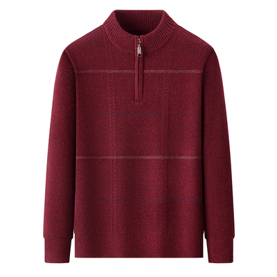 【加厚保暖】爸爸半高拉链领毛衣