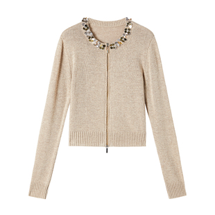 CROWNLESS未冕新款高级针织衫外套慵懒风毛衣开衫女上衣外搭