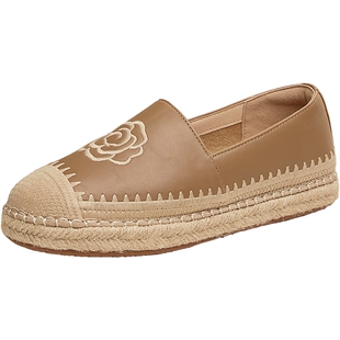 TATA他她小香风渔夫鞋女鞋春季新款复古单鞋女鞋休闲鞋子UMK01AA5