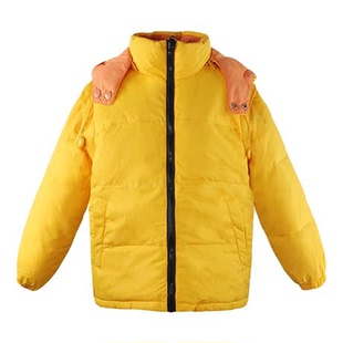 广迪崇雅羽绒服背心保暖外套男女童双面双色连帽加厚活袖鹅绒027