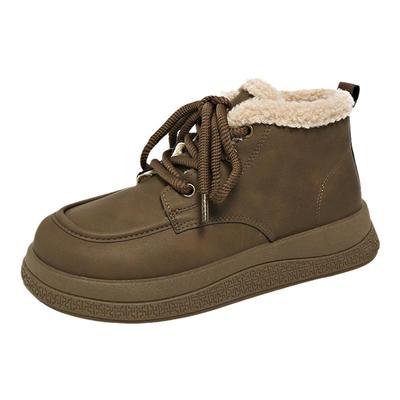 杨幂同款真皮毛一体加绒雪地棉鞋