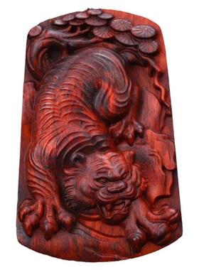 印度小叶紫檀下山虎风水财运吊坠