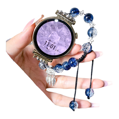 适用华为GT5手表带watchgt5pro爆花珠watch5仲夏夜之梦蝴蝶款手绳41运动watchgt4智能夏天watch4pro编织腕带