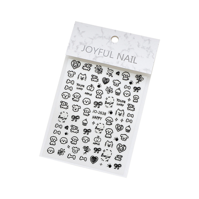 可爱黑白涂鸦猫猫狗狗贴纸