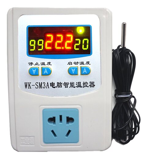 恒温智能SM3A加长探头温度报警开关插座调温控器养殖爬宠热暖风机