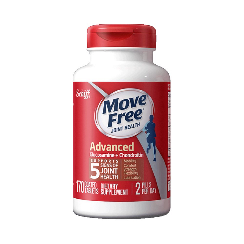 美国MoveFree益节氨基葡萄糖氨糖软骨素骨骼关节维骨力红瓶170粒