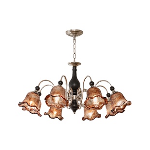 法式中古客厅吊灯美式复古花瓣大厅主灯高级感浪漫餐厅卧室灯具