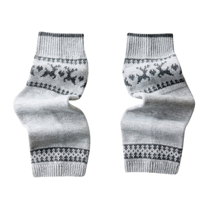 派米羊毛费尔岛袜套女秋冬季2025新款保暖堆堆袜外穿针织显瘦腿套