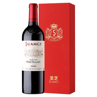 【自营】圣芝680波亚克红酒礼盒装法国原瓶进口赤霞珠干红葡萄酒