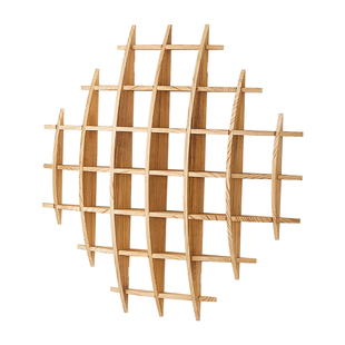 实木茶壶茶具博古架收纳摆放茶杯茶叶收纳架子多宝阁挂墙圆型格架