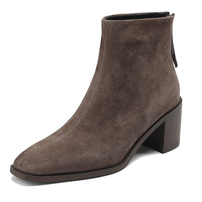 达芙妮瘦瘦靴高跟短靴女法式复古