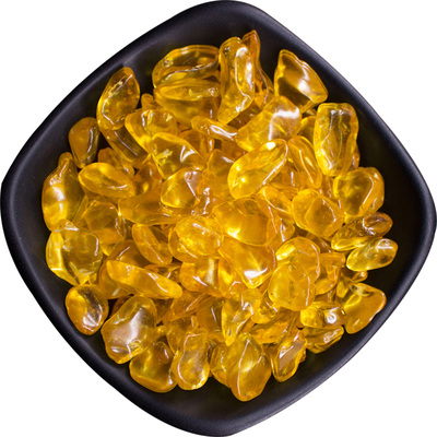 黄水晶碎石聚宝盆招财摆件颜色黄