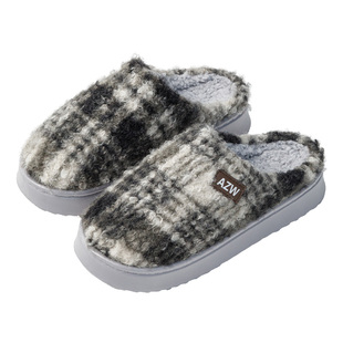 棉拖鞋男士冬季毛绒拖鞋室内家居2025新款厚底踩屎感加绒棉拖男款