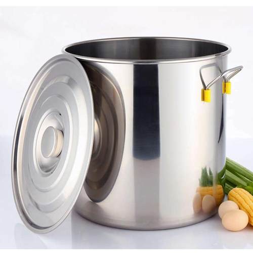 304特厚商用不锈钢桶带盖大容量加厚加深汤锅水桶圆桶油桶大汤桶