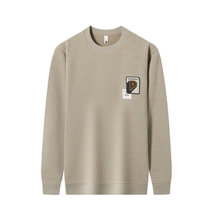 潮流男士卫衣秋冬季保暖2024新款圆领加绒加厚打底衫宽松男装上衣