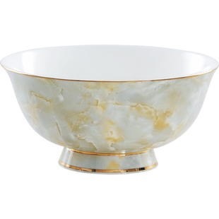 碗家用单个4.5英寸中式轻奢大理石纹碗餐具骨瓷饭碗汤碗6英寸面碗