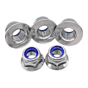 304/316不锈钢GB6183非金属嵌件六角法兰面锁紧螺母带垫防松螺帽