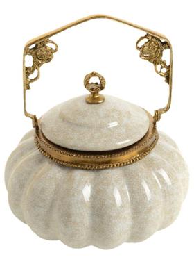 瓜形茶几欧式风复古家居青花陶瓷