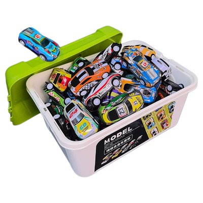 合金回力车桶装多款玩具车模型