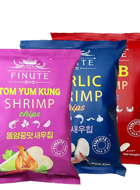 【自营】趣莱福大虾片新品泰式冬阴功口味酸辣虾片零食薯片下午茶