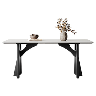 奥古斯特岩板餐桌长方形2026新款家用高级感意式极简靠墙实木餐桌