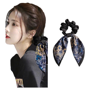 韩国2026年新款碎花飘带大肠发圈女扎头发头绳发饰头花蝴蝶结发绳