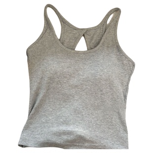 欧戴斯春夏露背小心机吊带背心女带胸垫细带美背外穿螺纹棉背心